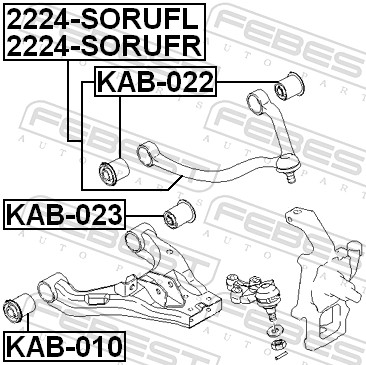 Febest Draagarm-/ reactiearm lager KAB-023