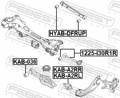 Febest Draagarm-/ reactiearm lager KAB-A2RL