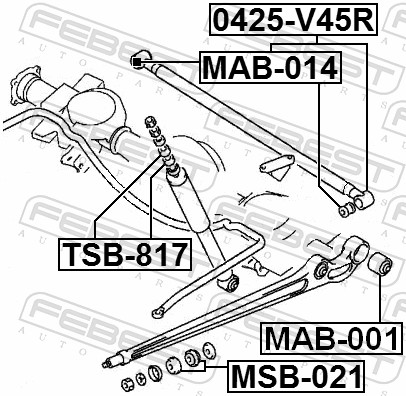 Febest Draagarm-/ reactiearm lager MAB-001