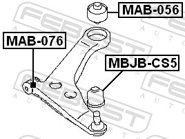 Febest Draagarm-/ reactiearm lager MAB-076