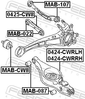 Febest Draagarm-/ reactiearm lager MAB-087