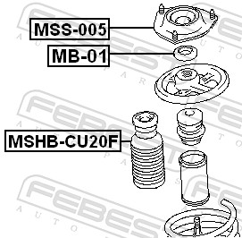 Febest Veerpootlager & rubber MB-01