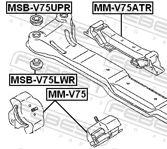 Febest Draagarm-/ reactiearm lager MSB-V75UPR