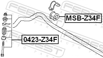 Febest Stabilisatorstang rubber MSB-Z34F