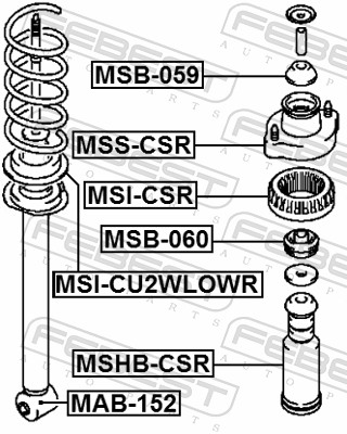 Febest Stofkap schokdemper MSHB-CSR