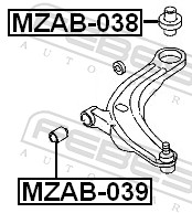 Febest Draagarm-/ reactiearm lager MZAB-038