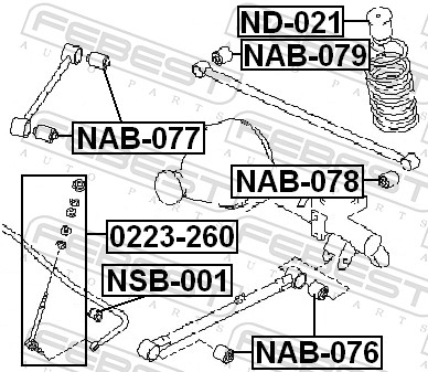 Febest Draagarm-/ reactiearm lager NAB-076