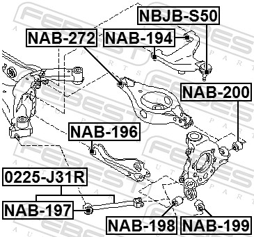 Febest Draagarm-/ reactiearm lager NAB-200