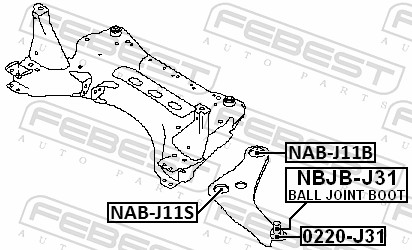 Febest Draagarm-/ reactiearm lager NAB-J11S