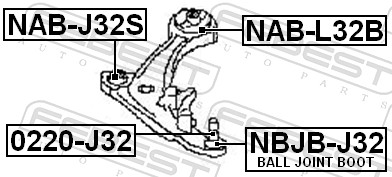 Febest Draagarm-/ reactiearm lager NAB-L32B