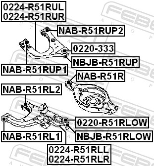 Febest Draagarm-/ reactiearm lager NAB-R51RL1