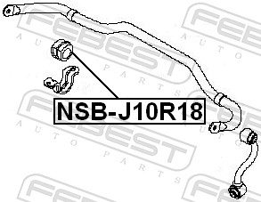 Febest Stabilisatorstang rubber NSB-J10R18