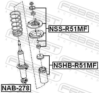 Febest Stofkap schokdemper NSHB-R51MF