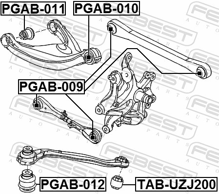 Febest Draagarm-/ reactiearm lager PGAB-012