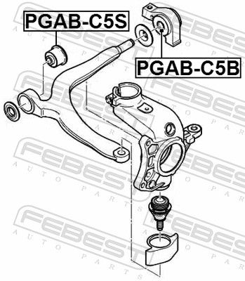 Febest Draagarm-/ reactiearm lager PGAB-C5S