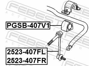 Febest Stabilisatorstang rubber PGSB-407V1