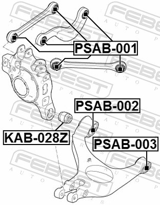 Febest Draagarm-/ reactiearm lager PSAB-001