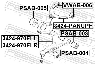 Febest Draagarm-/ reactiearm lager PSAB-003