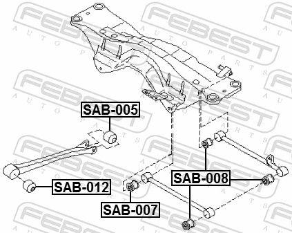 Febest Draagarm-/ reactiearm lager SAB-012