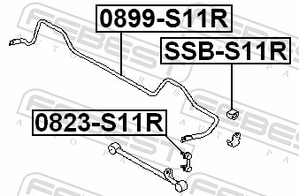 Febest Stabilisatorstang rubber SSB-S11R