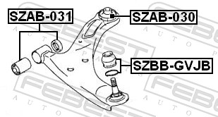 Febest Draagarm-/ reactiearm lager SZAB-030