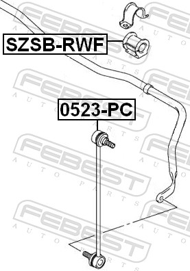 Febest Stabilisatorstang rubber SZSB-RWF