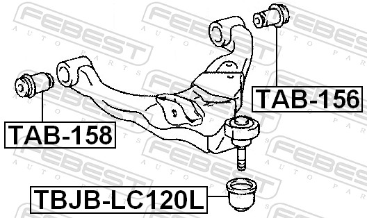 Febest Draagarm-/ reactiearm lager TAB-156