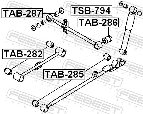 Febest Draagarm-/ reactiearm lager TAB-282