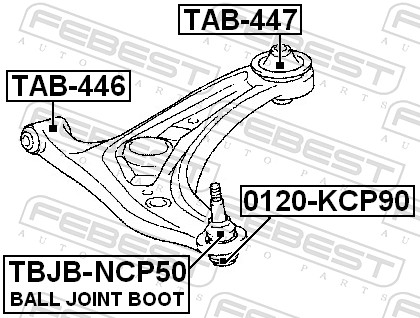 Febest Draagarm-/ reactiearm lager TAB-446