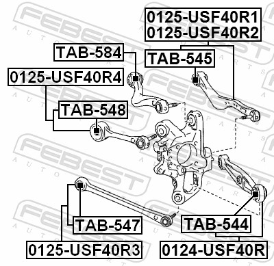 Febest Draagarm-/ reactiearm lager TAB-545