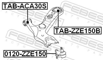 Febest Draagarm-/ reactiearm lager TAB-ZZE150B