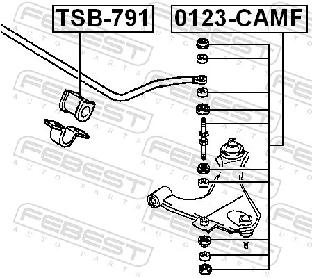 Febest Stabilisatorstang rubber TSB-791