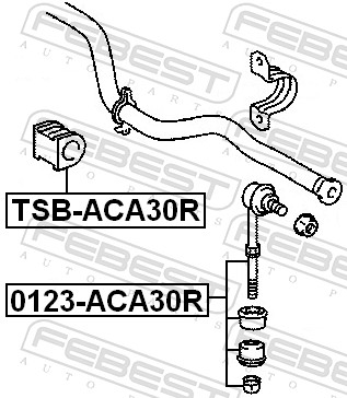 Febest Stabilisatorstang rubber TSB-ACA30R