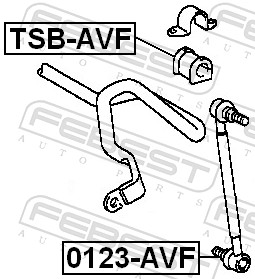 Febest Stabilisatorstang rubber TSB-AVF