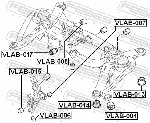 Febest Draagarm-/ reactiearm lager VLAB-014