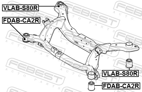 Febest Draagarm-/ reactiearm lager VLAB-S80R