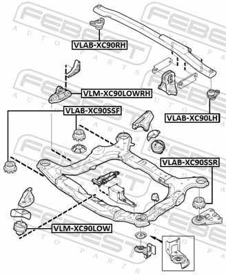 Febest Draagarm-/ reactiearm lager VLAB-XC90LH