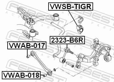 Febest Stabilisatorstang rubber VWSB-TIGR