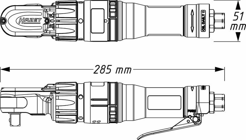 Hazet Ratelsleutel (perslucht) 9022-360