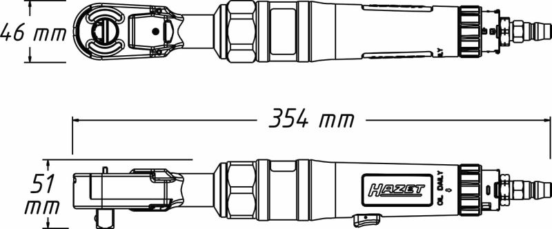 Hazet Ratelsleutel (perslucht) 9022P-1