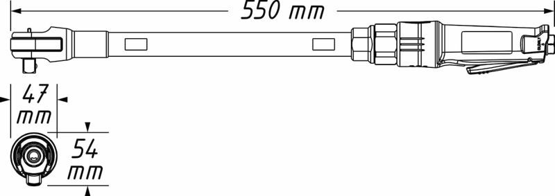 Hazet Ratelsleutel (perslucht) 9022P-XLG