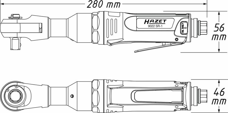 Hazet Ratelsleutel (perslucht) 9022SR-1