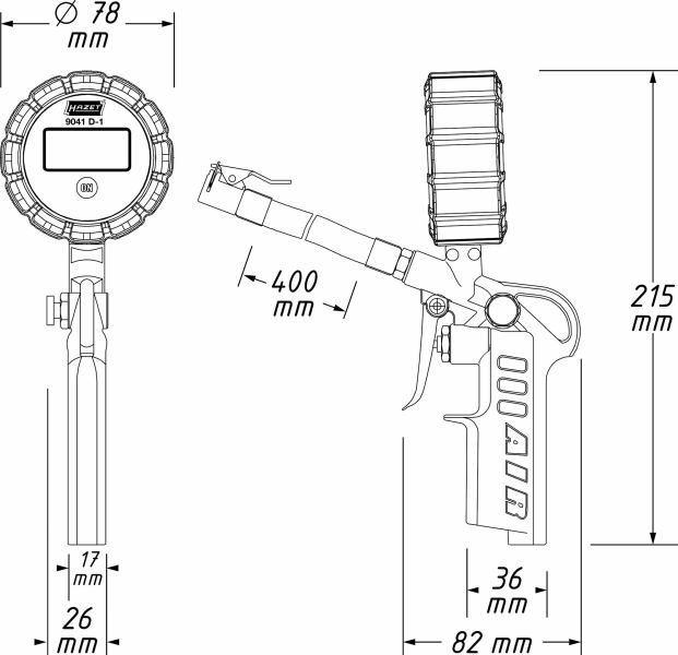 Hazet Bandenspanningsmeter/-pomp 9041D-1