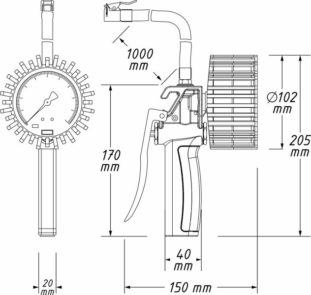 Hazet Bandenspanningsmeter/-pomp 9041G-1