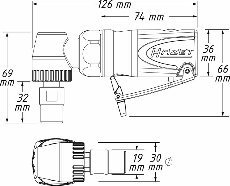 Hazet Staafslijper (perslucht) 9032M-5
