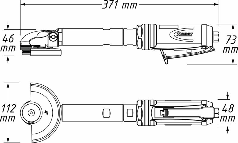 Hazet Haakse slijper (perslucht) 9033P-8