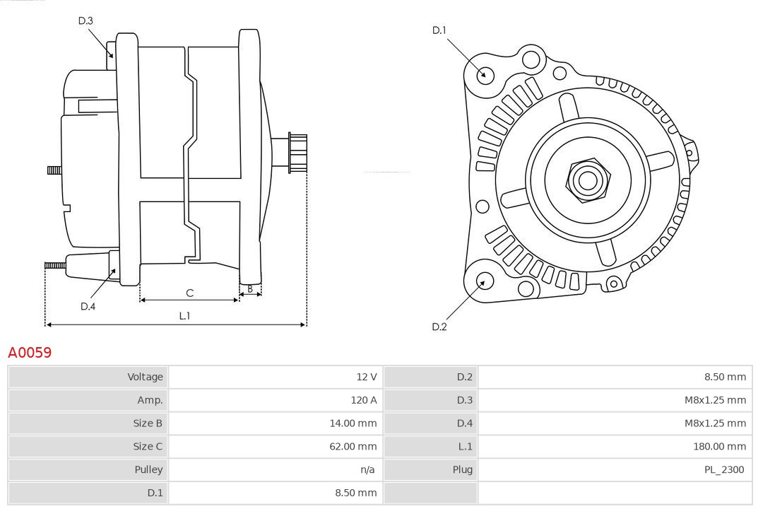 AS-PL Alternator/Dynamo A0059