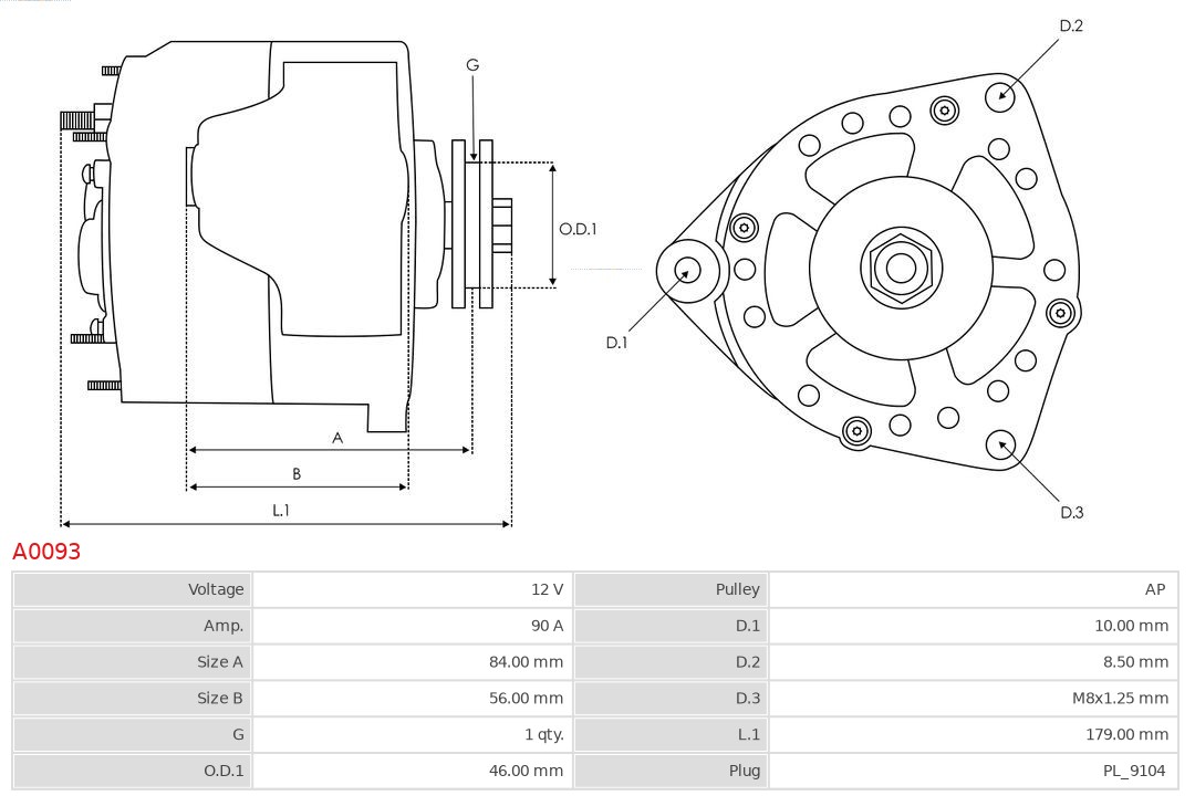 AS-PL Alternator/Dynamo A0093