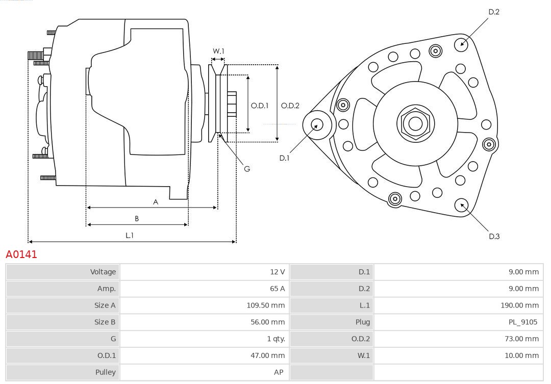 AS-PL Alternator/Dynamo A0141