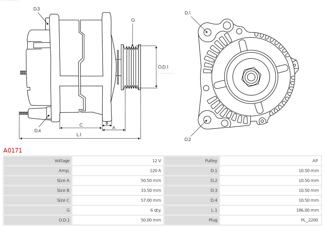 AS-PL Alternator/Dynamo A0171